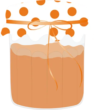 Orange Polka Dot Jam Jar Illustration PNG image