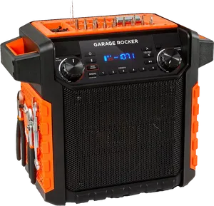 Orange Portable Jobsite Speaker PNG image
