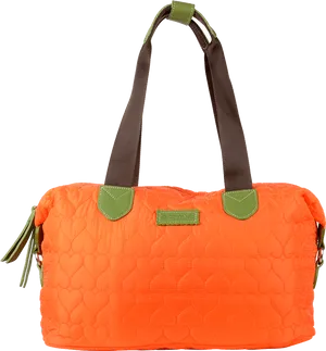 Orange Quilted Tote Bag PNG image