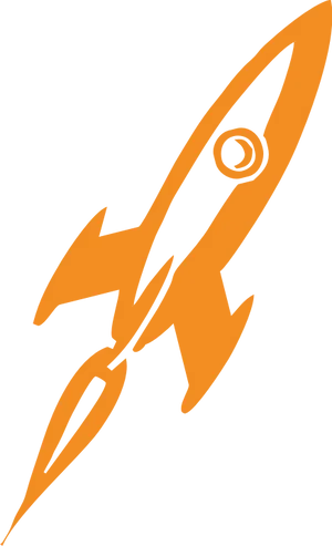 Orange Rocket Black Background PNG image