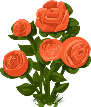 Orange Roses Illustration