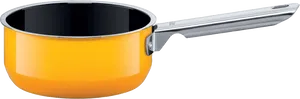 Orange Saucepan Stainless Steel Handle PNG image