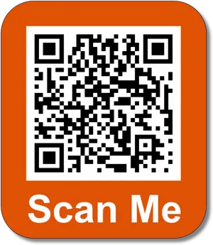 Orange Scan Me Q R Code PNG image