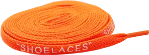 Orange Shoelace Coiled With Text PNG