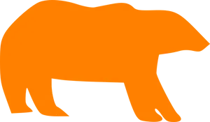 Orange Silhouette Bear