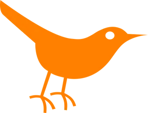 Orange Silhouette Bird Graphic