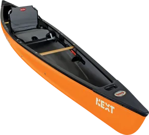 Orange Solo Canoewith Paddle PNG image