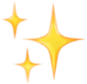Orange Sparkle Emoji Graphic PNG image