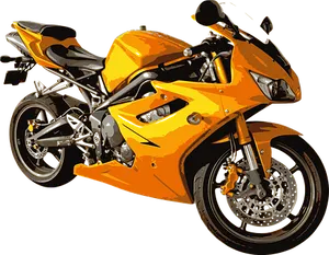 Orange Sport Motorbike Isolated PNG image