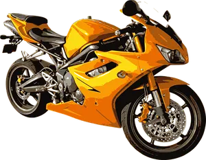 Orange Sport Motorcycle Isolated PNG image