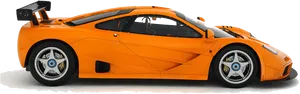 Orange Sports Car Profile View PNG image