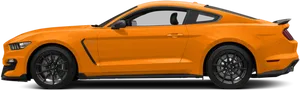 Orange Sports Car Side View PNG image