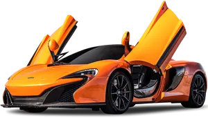 Orange Sports Car With Doors Up