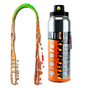 Orange Spray Paint PNG 5