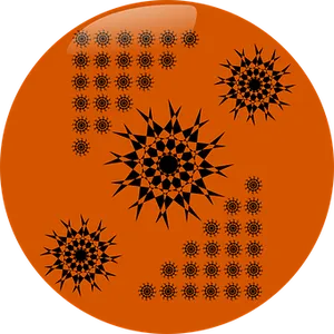 Orange Star Pattern Ball PNG image