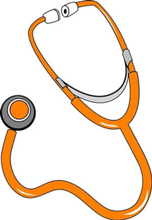 Orange Stethoscope Vector Illustration PNG