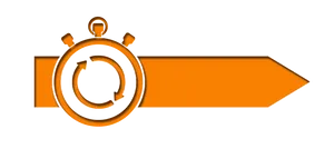 Orange Stopwatch Arrow Graphic
