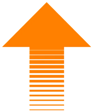 Orange Striped Arrow Graphic
