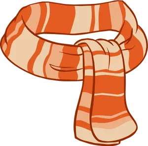 Orange Striped Scarf Illustration PNG image