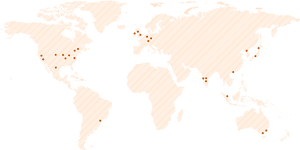 Orange Striped World Map PNG image