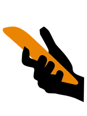 Orange Surfboard Silhouette Black Background PNG image