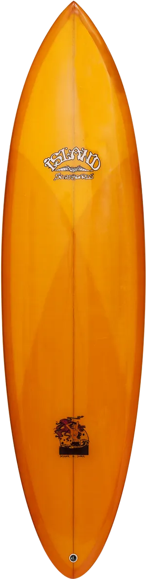 Orange Surfboard Standing Vertical PNG image