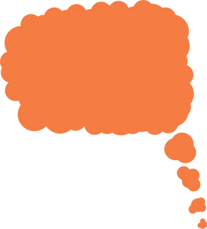 Orange Thought Bubble Graphic PNG image