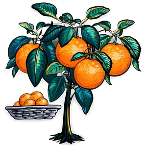 Orange Tree Clipart PNG 06132024