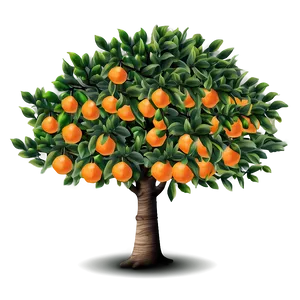 Orange Tree Illustration PNG Uke PNG