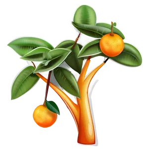 Orange Tree Illustration PNG Vvq