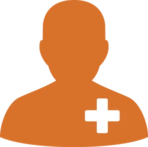 Orange User Icon With Plus Sign PNG image