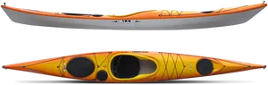 Orange Valley Sea Kayak Topand Side View PNG