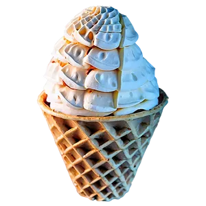 Orange Waffle Cone PNG Xix