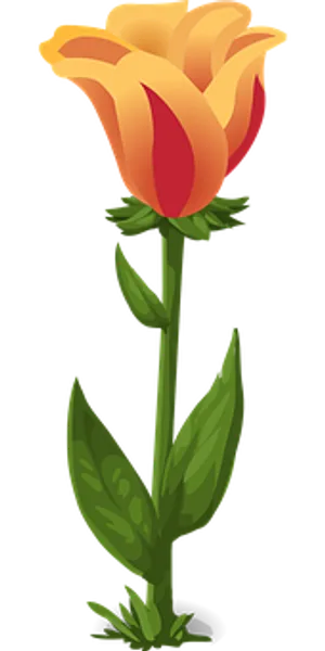 Orange Yellow Tulip Vector Illustration PNG image