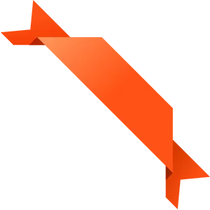 Orange3 D Corner Ribbon Graphic PNG image