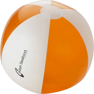 Orangeand White Beach Ball PNG image