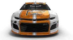 Orangeand White Race Car Elliott PNG image