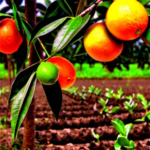 Oranges In Field PNG 06112024 PNG