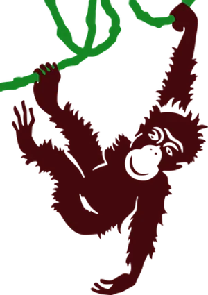 Orangutan Silhouette Swinging