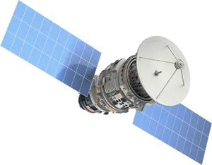 Orbiting Satellite Isolatedon Gray PNG image