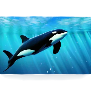 Orca In Aquamarine Sea PNG Uwq PNG