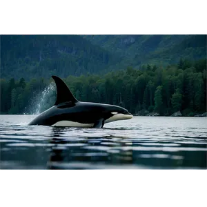 Orca In Fjord PNG Qut PNG