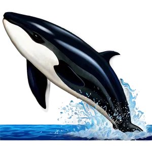 Orca Whale In Native Art PNG Bov
