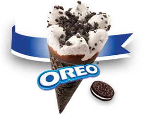 Oreo Ice Cream Cone Advertisement PNG image