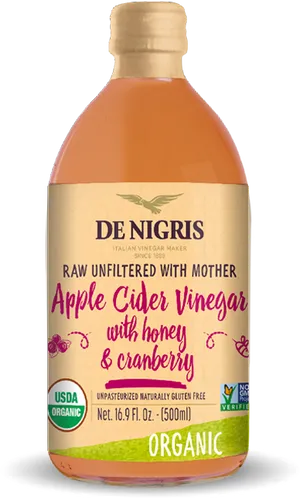 Organic Apple Cider Vinegarwith Honey Cranberry PNG