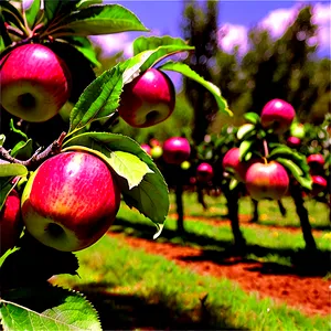 Organic Apple Orchard PNG Dic