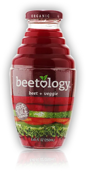 Organic Beetology Beet Veggie Juice Bottle PNG image