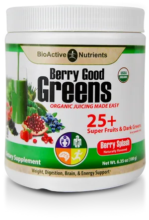 Organic Berry Good Greens Supplement PNG image