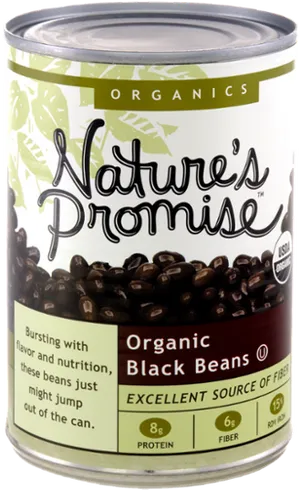 Organic Black Beans Can PNG image