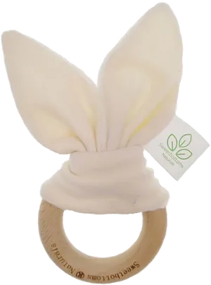 Organic Bunny Ears Teether PNG image
